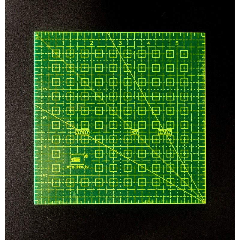Patchworkové pravítko - 6x6 palců - fluo