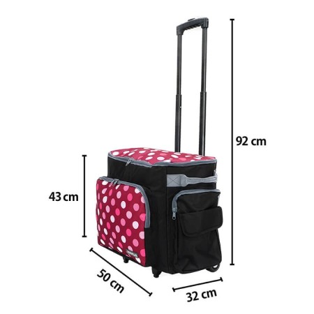 Mobilná taška na šijací stroj Polka dot pink