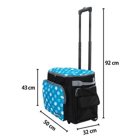 Mobilná taška na šijací stroj Polka dot modrá