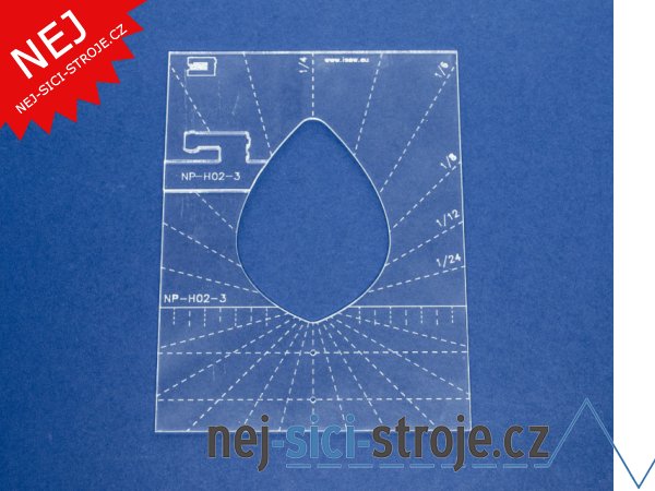 Quiltovací pravítko tvar slza 3 inch NP-H02-3