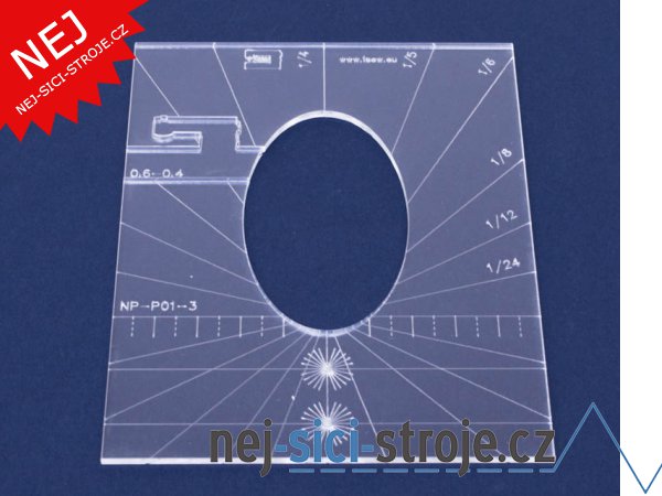 Quiltovací pravítko tvar elipsa 3 inch NP-P01-3