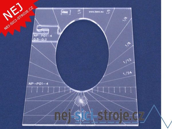 Quiltovací pravítko tvar elipsa 4 inch NP-P01-4