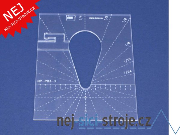 Quiltovací pravítko tvar kapka 3 inch NP-P05-3